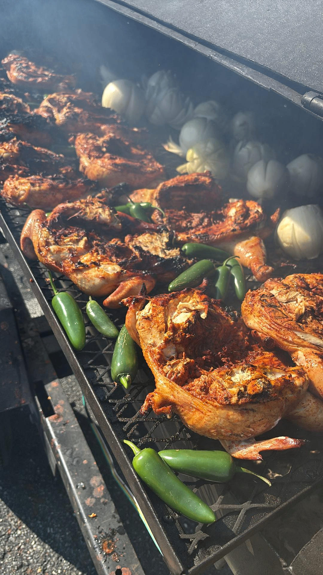 Grilled chicken with jalapeños